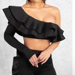 Ruffle One Shoulder Top